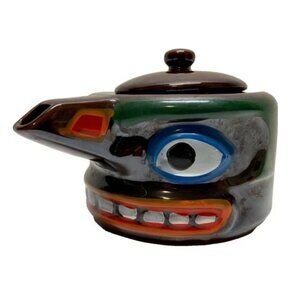 Vintage Native American Creamer Stackable Totem Mask Victoria Ceramics Japan EUC